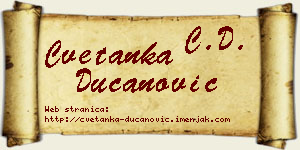 Cvetanka Ducanović vizit kartica